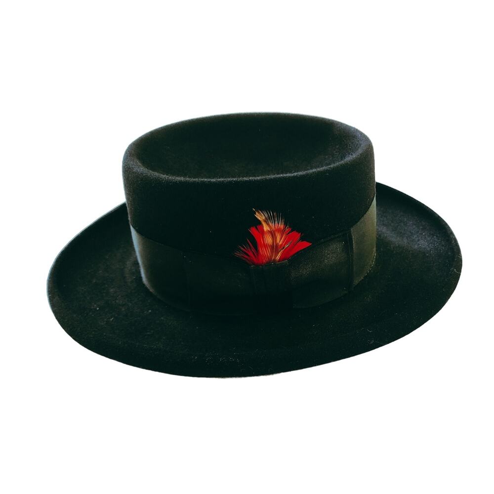 Vintage Black Barlesoni Fedora Unisex Hat Black Band Made of Imported Furs 7